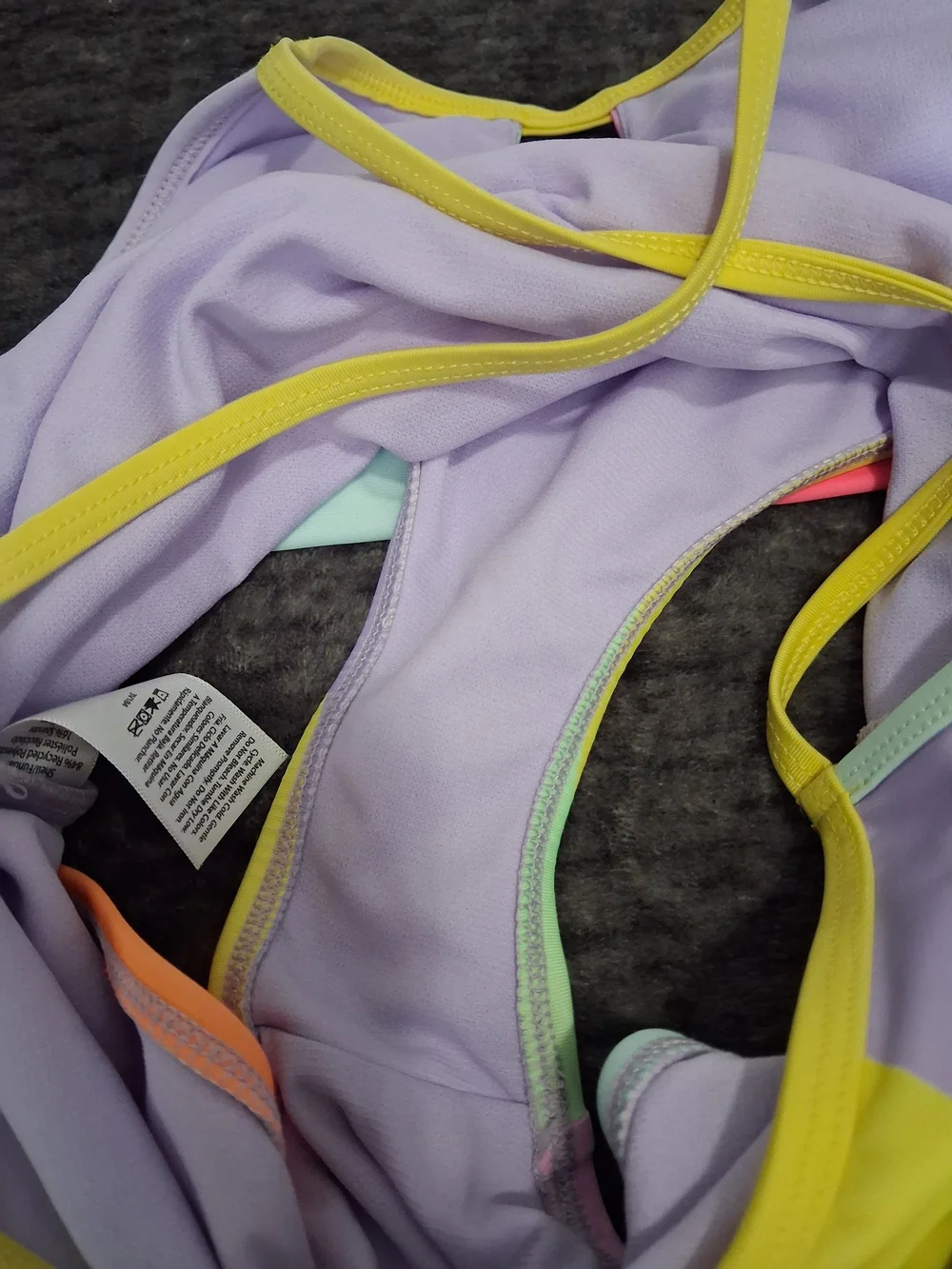 Wonder Nation 1piece Multicolor Wavy Striped Swimsuit Girls Size 10/12